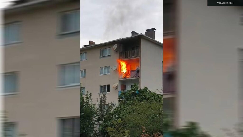 Balkona bırakılan köz nedeniyle çıkan yangın söndürüldü