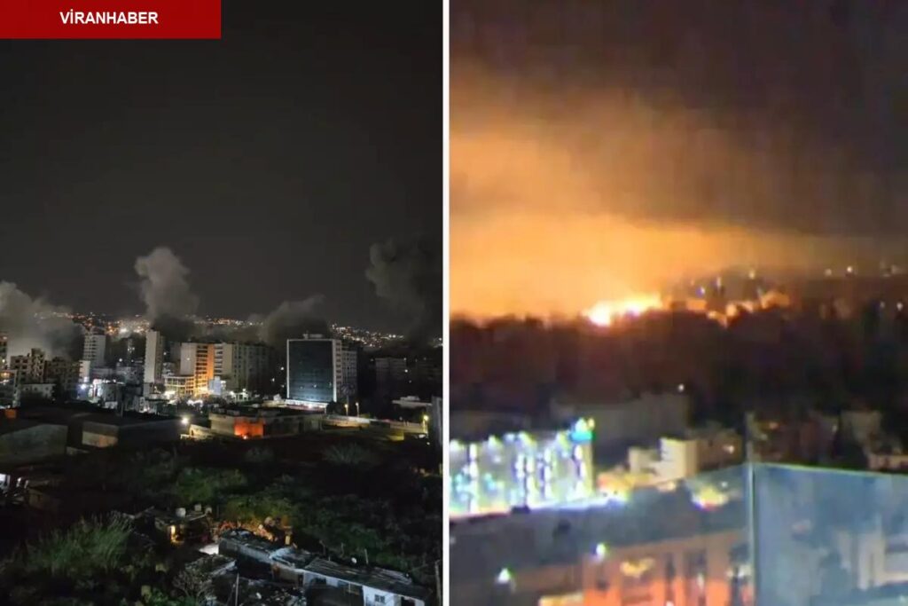 İsrail’den Beyrut’a yeni hava saldırısı! Büyük patlama anbean kamerada